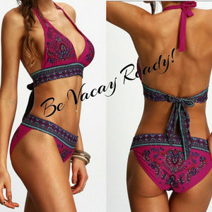Boho Print Halter Bikini